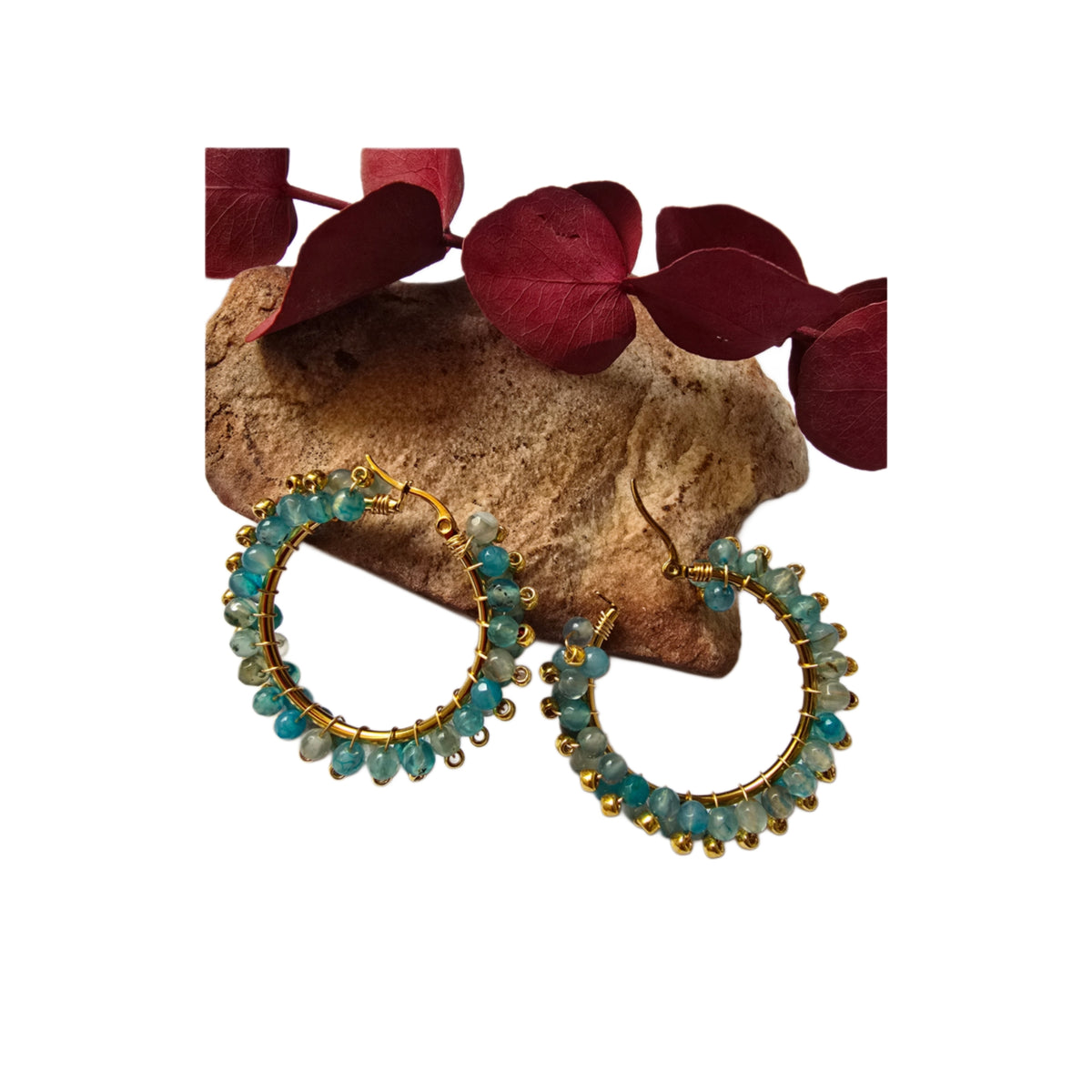 Aros Acero con Turquesa