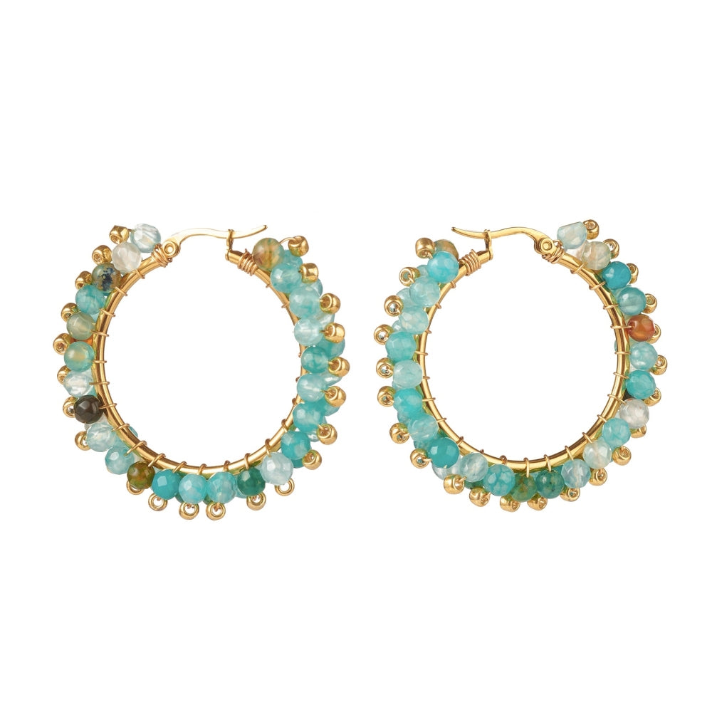 Aros Acero con Turquesa