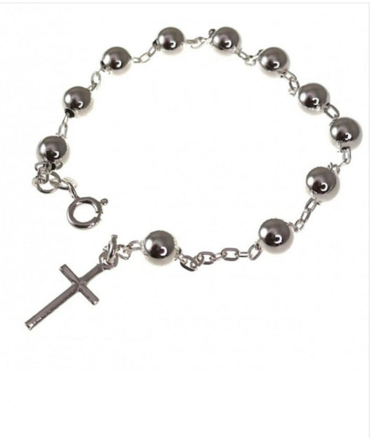 Pulsera de Plata Cruz Rosario