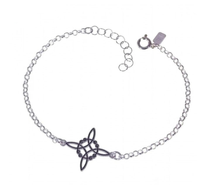 Pulsera de plata Nudo de Bruja