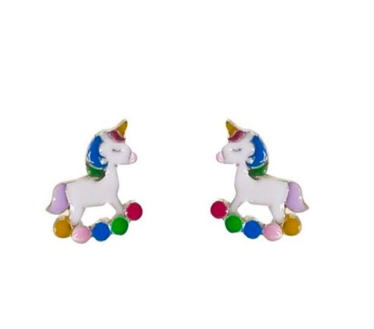 Pendiente plata Infantil Unicornio Balancín